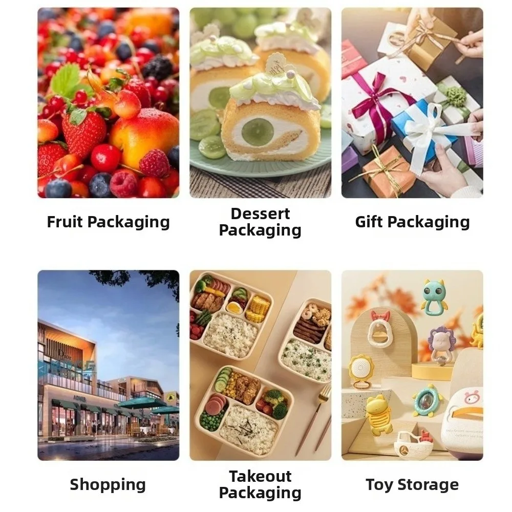 50Pcs Solid Color Non-woven Shopping Bag Portable Large Capacity Reusable Tote Bag Durable Thickened Eco-friendly Handbag