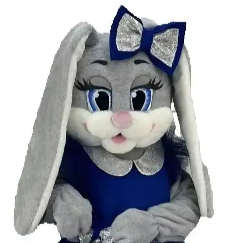 

Blue Dress Long Ears Rabbit Mascot Cosutume Lop Ear Cosplay suits Christmas Masquerade Party Parade Outfits Adult Fancy Dress