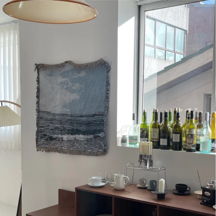 Casual Blankets Carpet Decoration Sea Scenery Carpet Sofa Leisure Carpet Original Tapestry Sofa Blanket Wall Hanging Decor