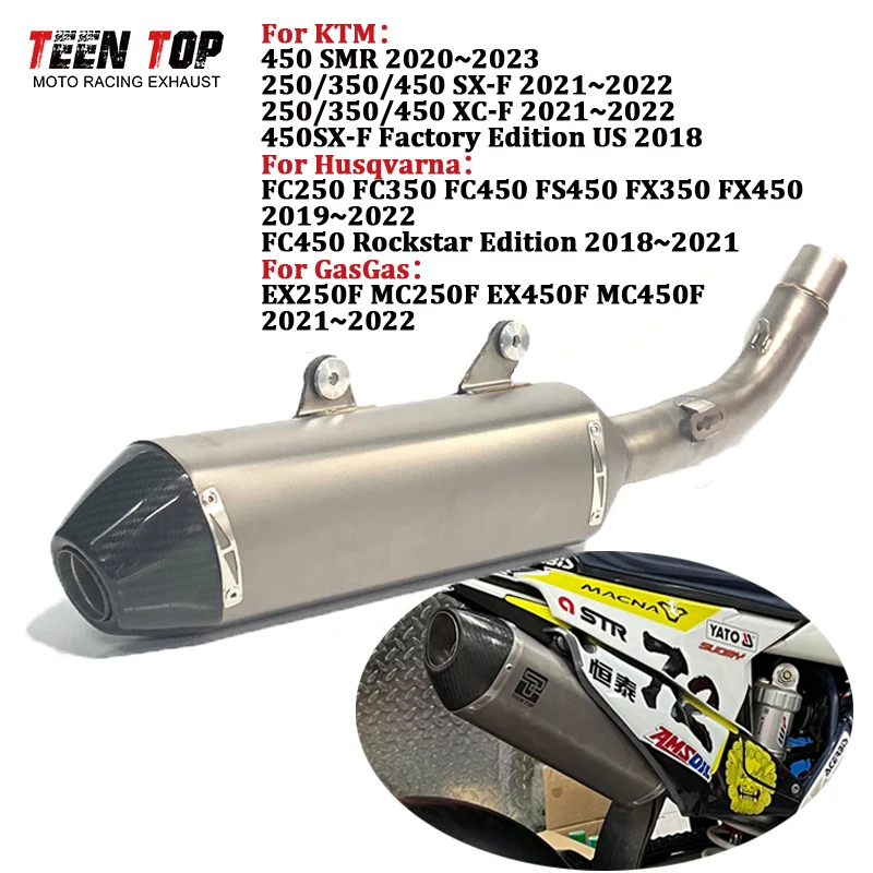 

Надеваемая выхлопная труба для мотокросса для KTM 450XC-F 450SX-F 450SMR, средняя труба, соединительный глушитель, колено 19-22 Escape, выхлопная труба Silencieux
