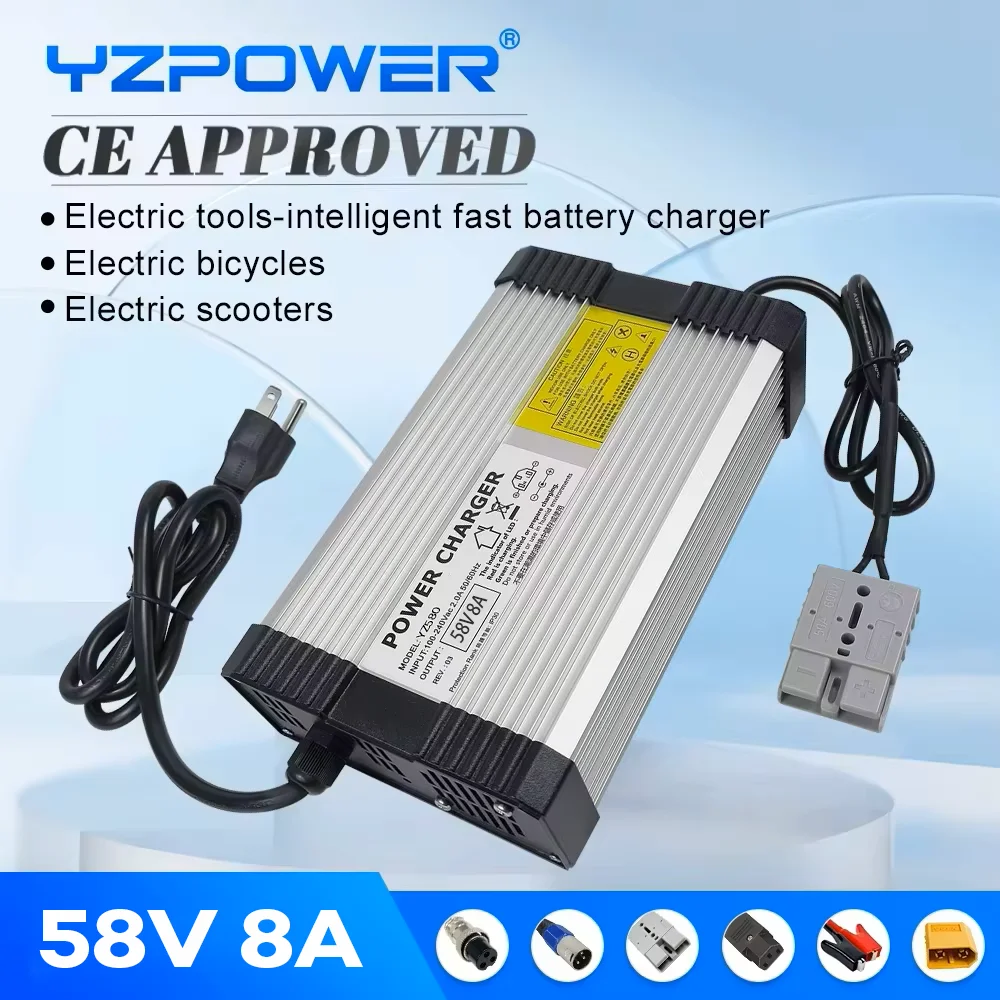 YZPOWER  Charger 58V 8A Charging Universal Charger for Urban Commuter Electric Bicycle with Cooling Fan