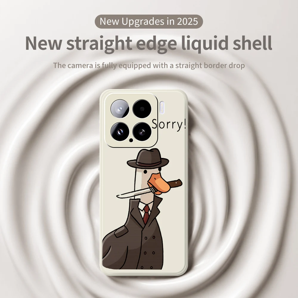 오리 탐정 스타일 전화 케이스 샤오미 미 15 울트라 미 14T 13T 11T 프로 커버 샤오미 미 13T 프로 미 11T 프로 실리콘 케이스