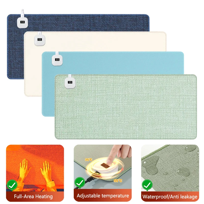 Elektrische Wärme Maus Pad Tisch Matte Display Temperatur Heizung Maus Pad Warm Halten Hand Für Büro Computer Schreibtisch Tastatur Winter