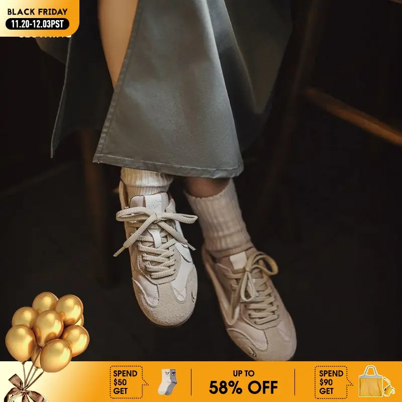 

Maden Unisex Vintage Patchwork Racing Shoes Summer Breathable German Trainers Sneakers Thin Sole Casual Lace-Up Sporty Shoes