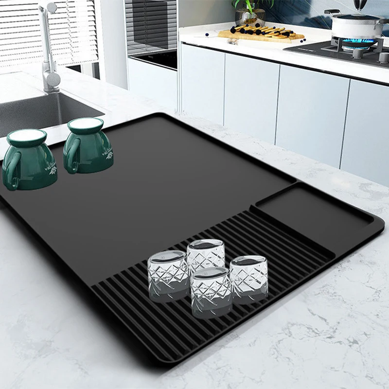 60x40cm Coffee Machine Silicone Pad Bar Drain Mat Coffee Press Powder Protection Mat Dining Table Insulation Coffee Coaster