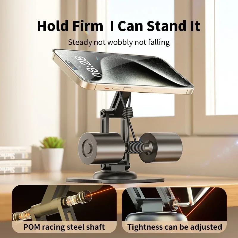 360° Rotation Magnetic Mobile Phone Holder Foldable Desktop Lazy Stand for iPhone16/15/14 Pro Max Multi Angle Adjustable Holder