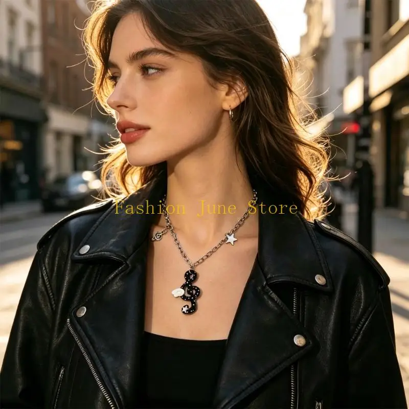 N5KA Layering Friendly Music Note Necklace Adjustable Extender Clavicle Chain