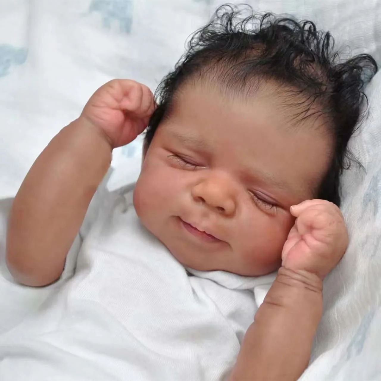 NPK 18inch/46cm Pascale Sleeping Newborn Reborn Baby Doll Soft Cloth Body Already Painted Finished Collectible Toy for Ages 3+