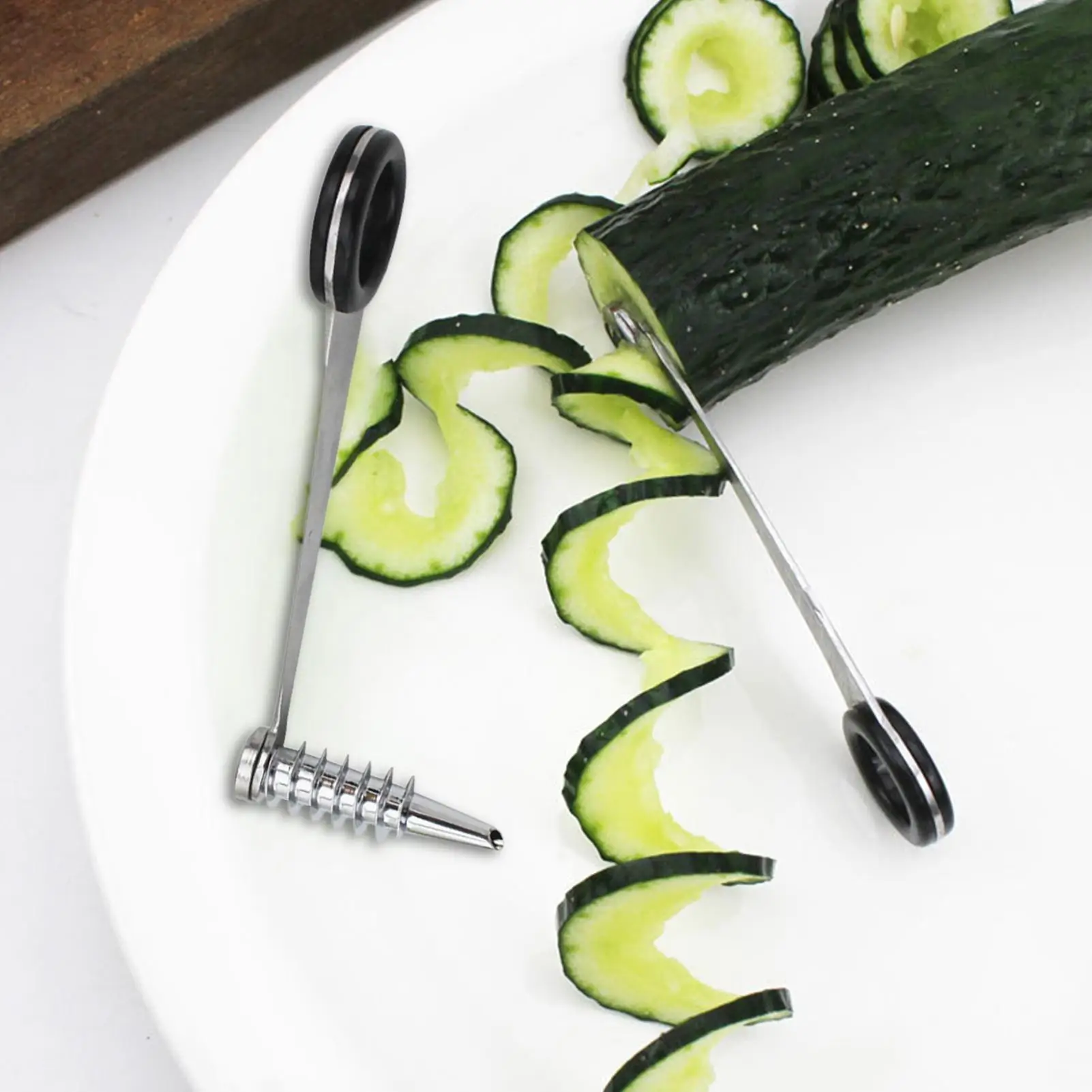 Espiralizador en espiral para fideos vegetales, rebanador de verduras de acero inoxidable para máquina de lavar platos de Zucchini, accesorios de cocina antideslizantes