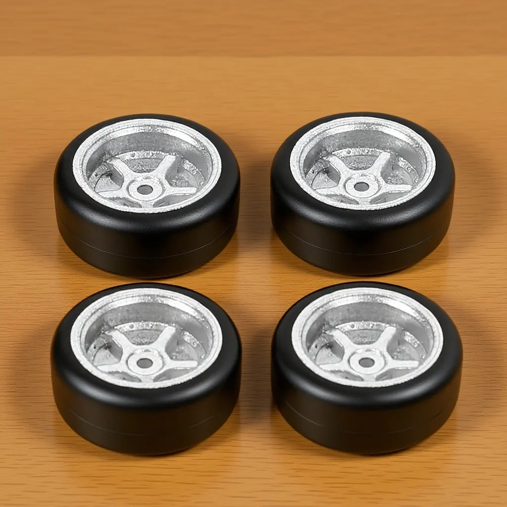

1Set Rc Car Hollow Wheel Replacement Rubber Tires 1:64 Scale Vehicle Rim Parts for Racing Car Accessories DIY Upgrade