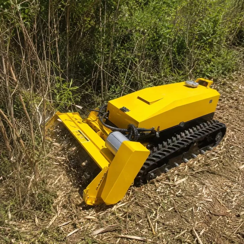 Fast Cutting Smooth Cutting Mini Crawler Automatic Lawn Mower All Terrain Cutting Land Reclamation Mower with Remote Control