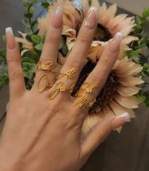 Personal isierte benutzer definierte Namens ring Familien ringe für Frauen Männer Edelstahl Schmuck verstellbare Paar Ringe einzigartig