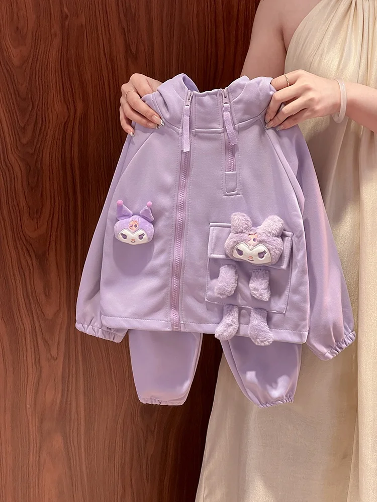 

Girls' Spring Autumn 2026 New Sle Kuroko's orm Two-Piece Set Doll Costume Casual Sportswear Long Sve Zipper Dr