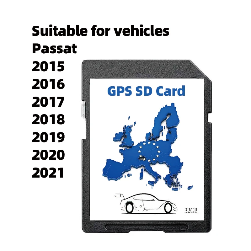 SD Card Data Navigations system Update GPS For Passat Car 32GB Navi AS V20 Coverage Europe Car Netherlands Spain Poland