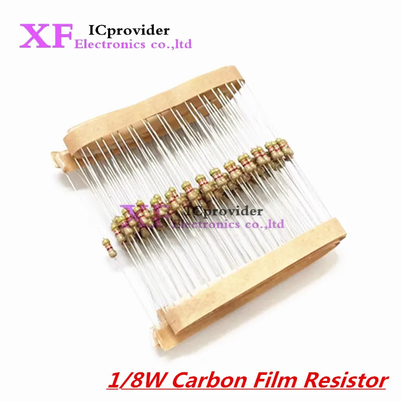 100PCS 1/8W Carbon Film Resistor 5% 0.125W 0R - 1M 10 22 47 100 150 220 270 330 470 510 1K 2.2K 4.7K 5.1K 10K 47K 100K 470K ohm