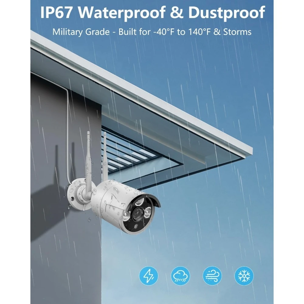 HD IPS مراقب هوائيات مزدوجة لواي فاي تعزيز AI الإنسان كشف 2K 3.0MP نظام كاميرا الأمن اللاسلكية في الهواء الطلق - رائجة البيع