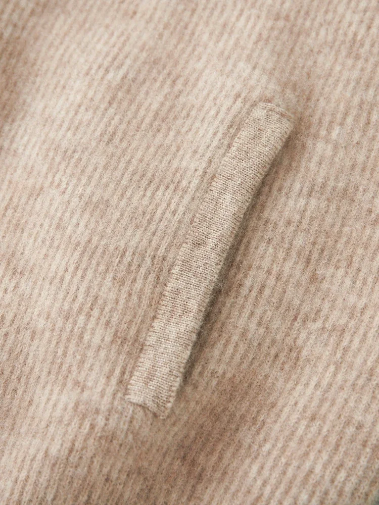 

Autumn Winter Men 100% Merino Wool Sweater Thick Mock Neck Zipper Cardigan Coat Basic Smart Casual Style Cashmere Knitwear Tops