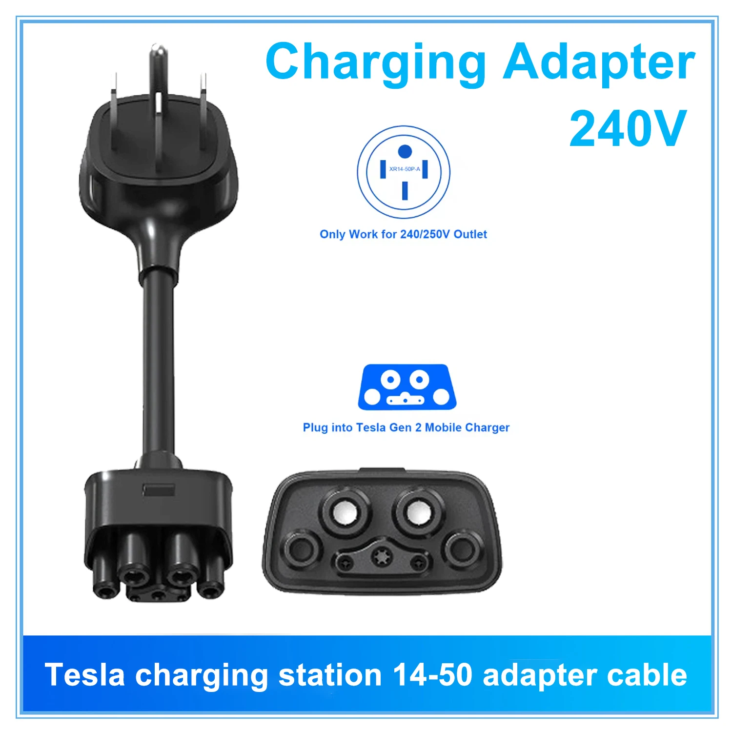 

NEMA 14-50 Adapter for Tesla Gen 2 Mobile Portable Charger Mobile Charger Connects to A 32 Amp Nema 220V 240V For Tesla model 3