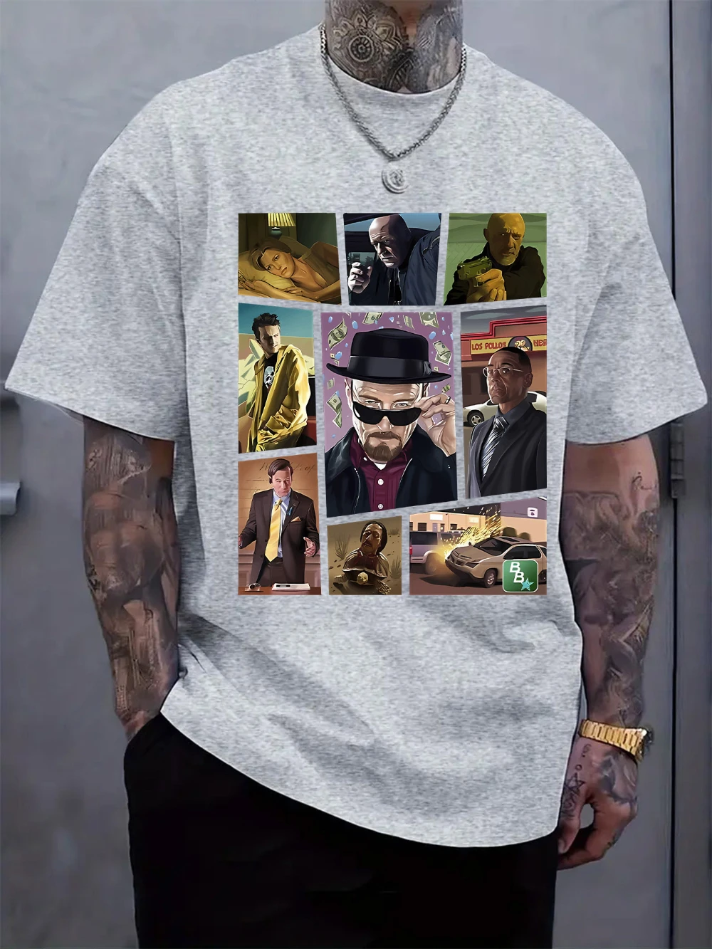 كسر سيئة مستوحاة الرجال الجرافيك تي شيرت والتر وايت جيسي بينكمان هانك شريدر شبكة صورة خفيفة الوزن الصيف المحملة