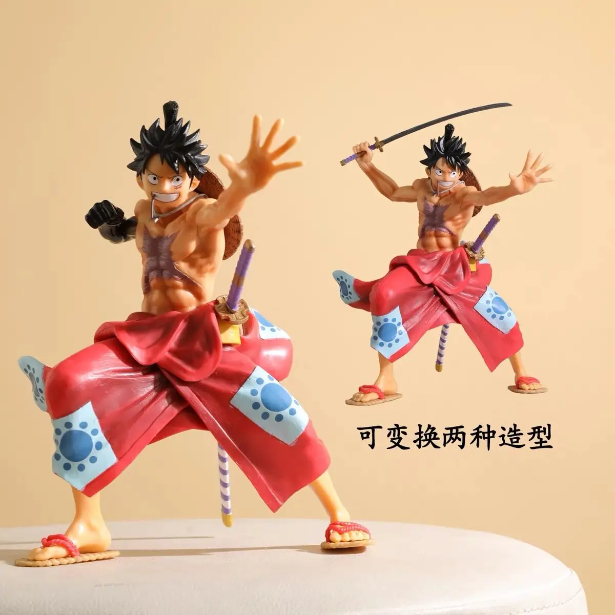 One Piece, Sombrero de Paja, Luffy, Disfruta del Kimono, Luffy, y la Tierra de la Guerra, Luffy armado, Luffy coloreado, Modelo en caja para coleccionar