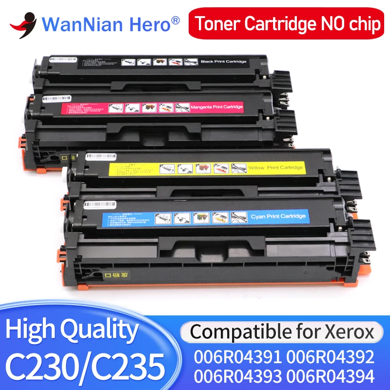 สําหรับ Xerox C230 C235 ไม่มีชิปใหม่ 006R04391 006R04392 006R04393 006R04394 ใช้งานร่วมกับตลับหมึกเลเซอร์