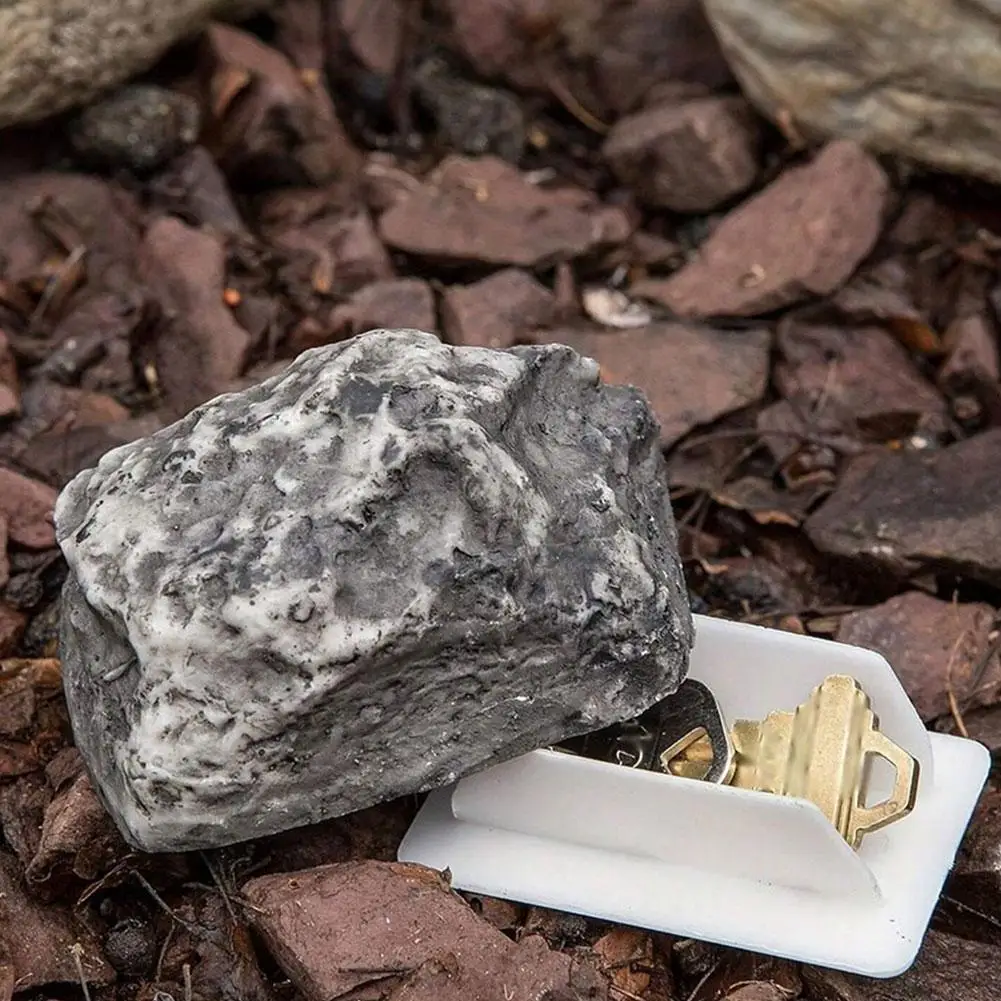 Sight Secret Rock Stone Shape Spare Key Safe Box Waterproof Hidden Storage Compartment For Home Outdoor Garden RV Key Safes