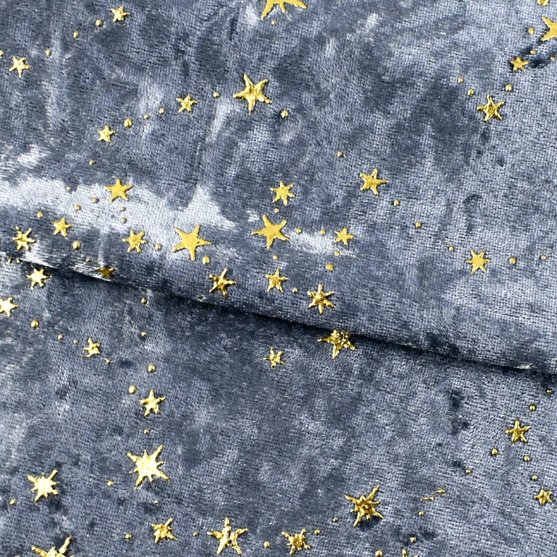 

45/90X145cm Elastic Velvet Fabric Wedding Dress Sewing Fabrics Clothing Decor Cloth Star Stamping Cloths Handmade Accessories