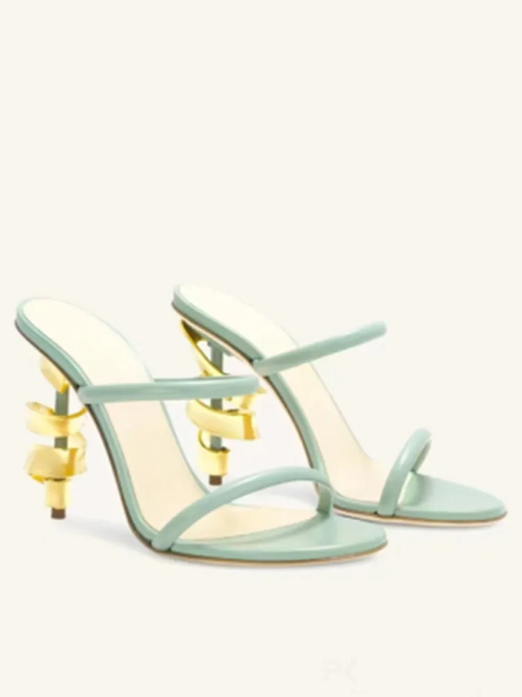 Summer Women's New Alien High Heel Sandals with One Strap Fashion Show Party 34-45 Women's Large Sandals