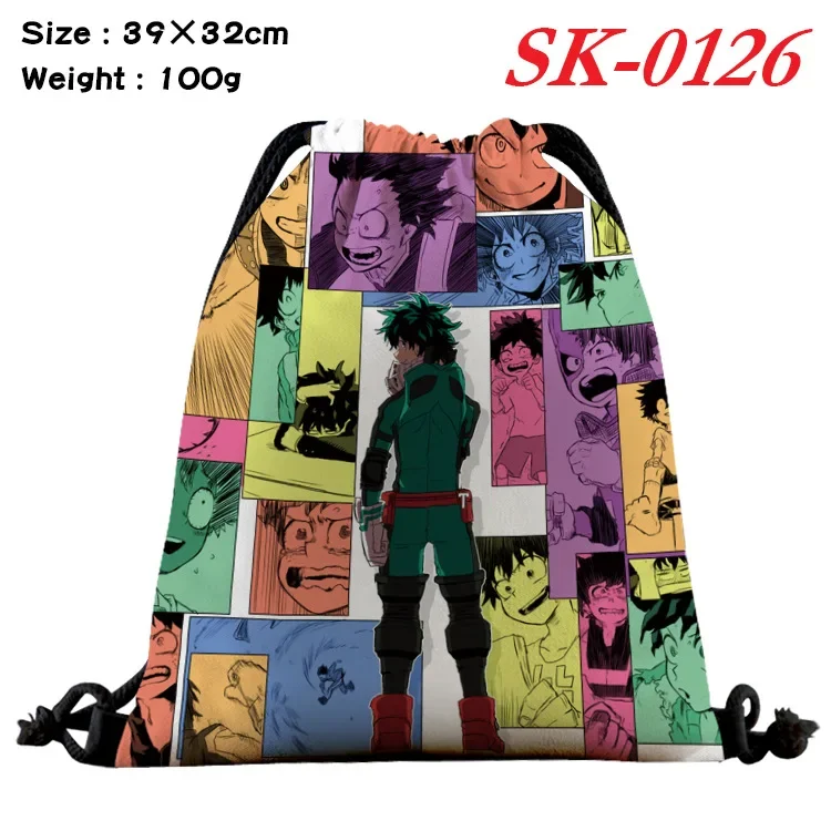 Anime Drawstring Bag My Hero Academia Duke Izuku Bakugou Shouto Cartoon Sport Backpack Boys Girls Portable Storage Shopping Bag