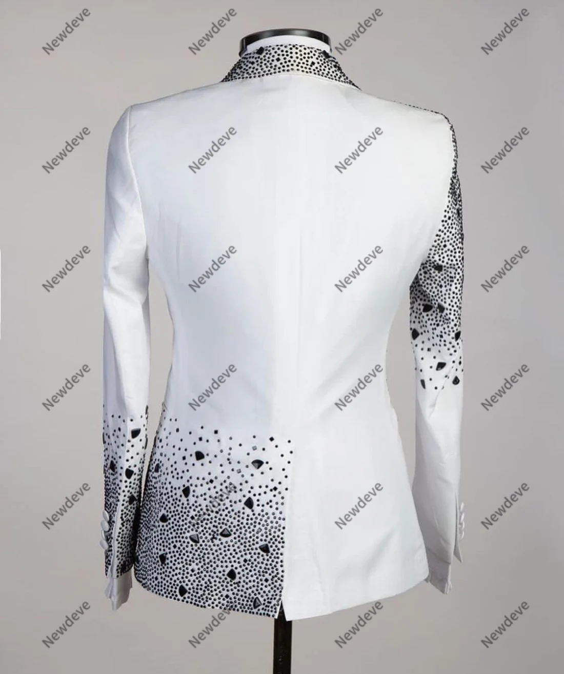 Sparkly Men\'s Suits Tailored One Piece Blazer Sheer Lapel One Button Luxury Wedding Tuxedo Diamonds Beaded Custom Made Plus Size