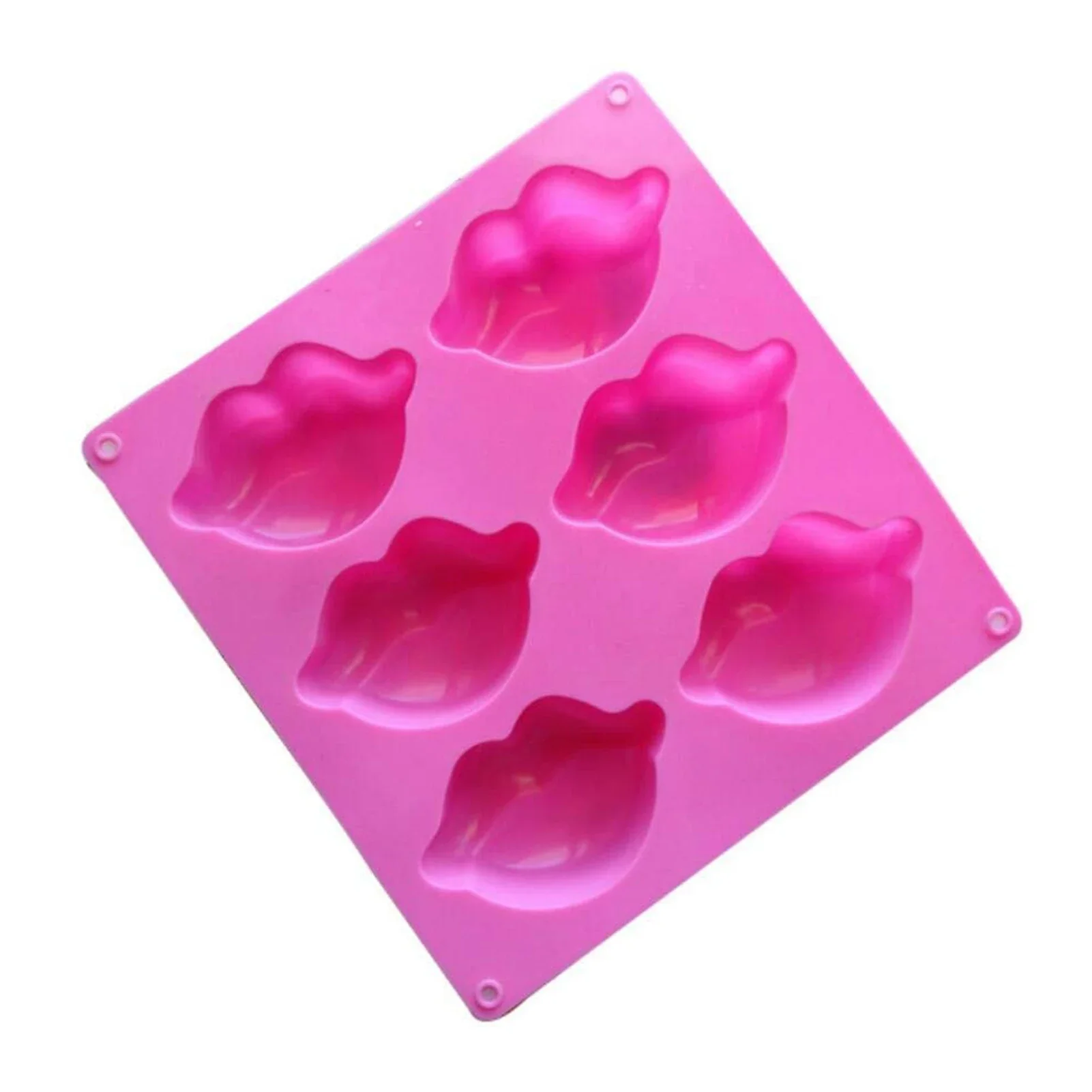 6 Cavity Soap Mold Sexy Lips Silicone Molds for Cake Soap Chocolate Candy Cupcake Candle Bath Bomb Lotion Bar Silicone Mold