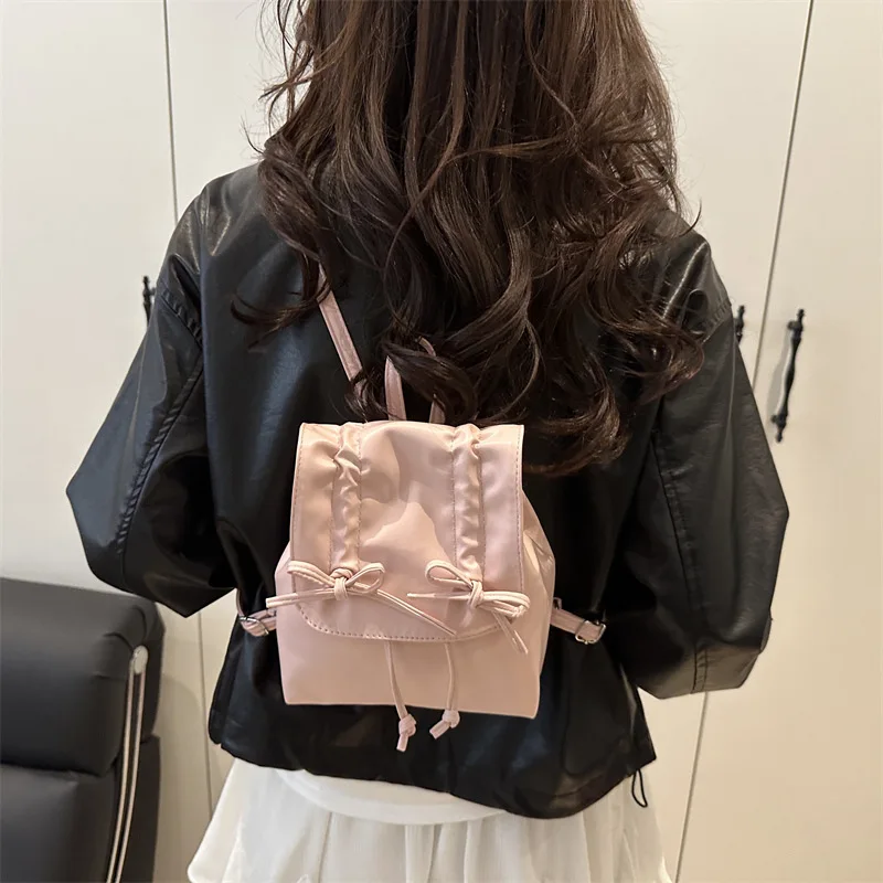 Korean Popular Bag Women's Leather Shoulder Bag Balletcore Ladies' Bag Backpack New Collection Back Bag Travel Travel Schoolbag