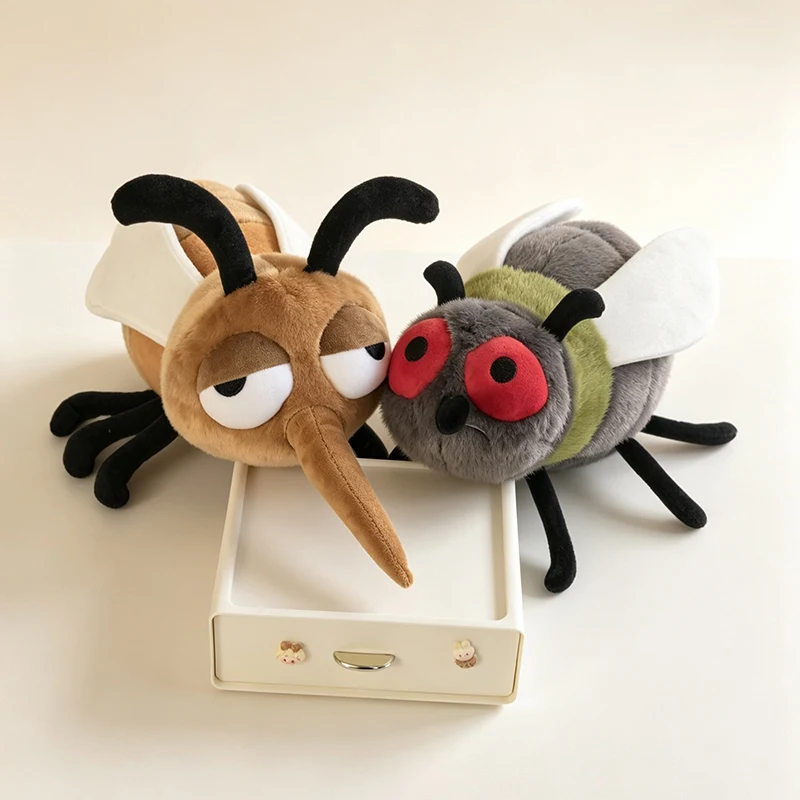 Mosquito Housefly Plush Toy Cartoon Insect Stuffed Animals with Wings Bold Bug Features for Novelty Souvenir Gift Collection