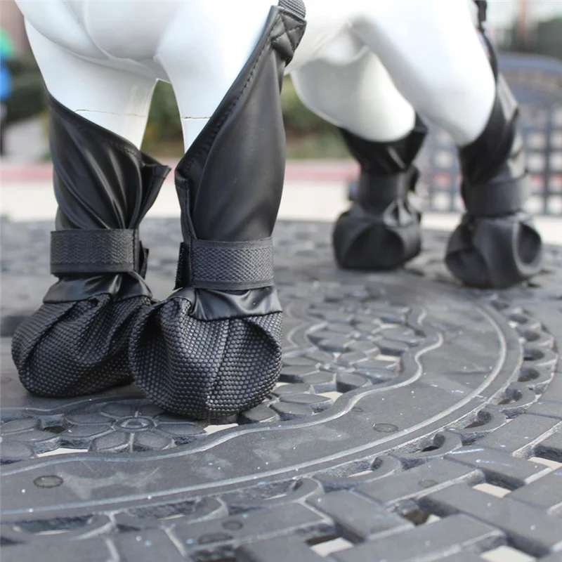 AB15-Hundestiefel, Hundeschuhe, wasserdicht, verstellbar, Hundestiefel, atmungsaktive Haustierschuhe für Spaziergänge im Freien, schützt langlebig, einfach zu installieren, L