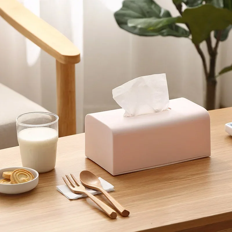 Tissue Box Cover Toilet Paper Box Solid Napkin Holder Case Simple Stylish Tissue Paper Dispenser Home CarOrganizer