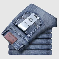 Wthinlee, Nuevos Jeans Casuales para Hombre, Corte Recto, Elásticos, Clásicos, Azules y Negros, Pantalones de Mezclilla para Trabajo, Ropa Masculina