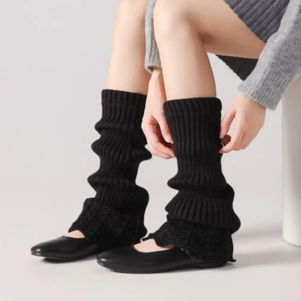 

Kawaii Y2K Women Knitted Leg Warmers Sweet Solid Color Women's Foot Cover Breathable Soft Girl's Boots Heap Socks Ankle Warmer