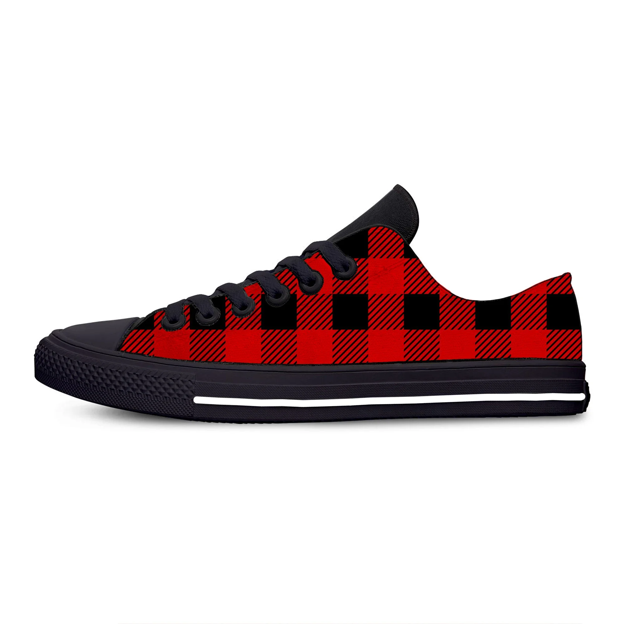 Hot Anime Buffalo Plaid Check Fashion Classic Breathable Casual Shoes Low Top Lightweight  Men Women Sneakers Latest Board Shoes