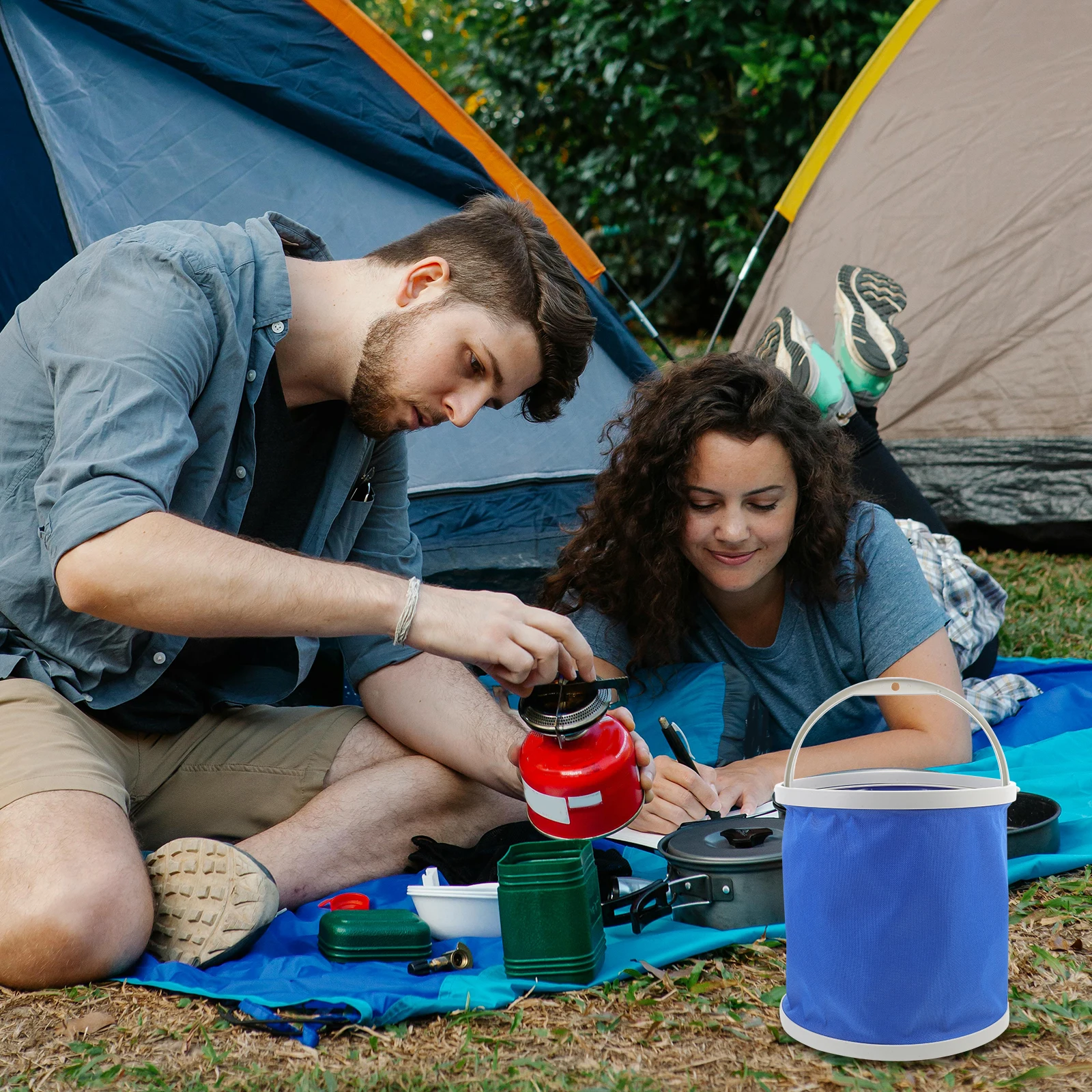 

Foldable Water Bucket 11L Large Capacity Outdoor Camping Fishing Pail Portable Handheld Bag Durable Storage Container