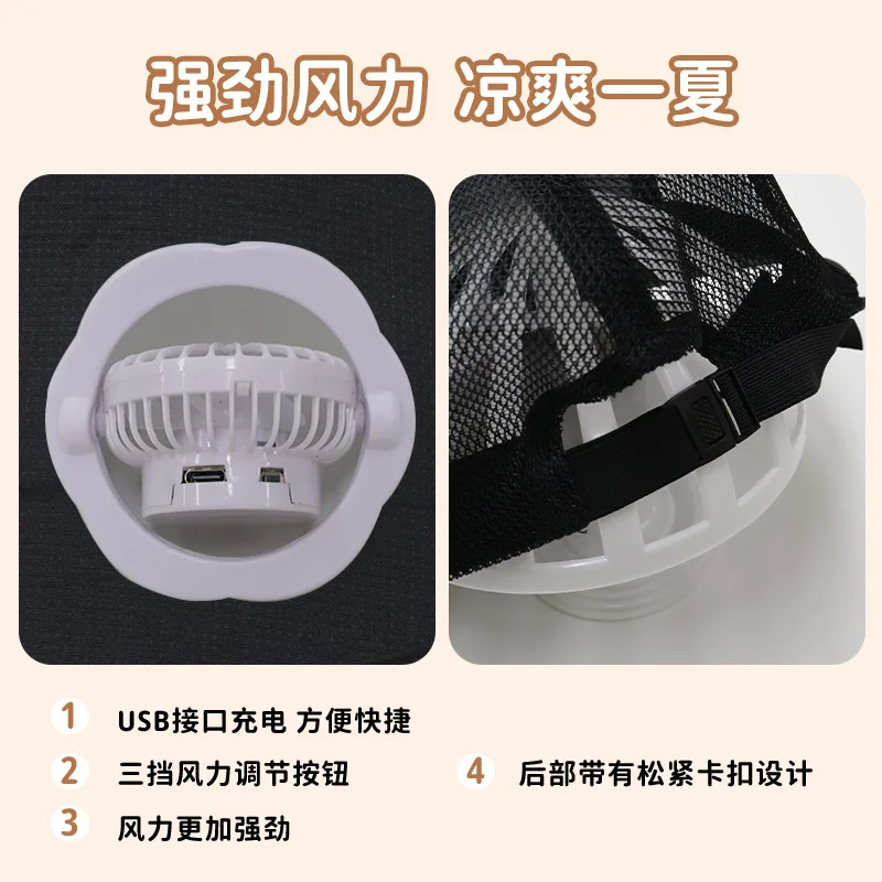 Solar charging hat with fan for men and women, outdoor tea picking and farm work, UV protection, and baseball cap