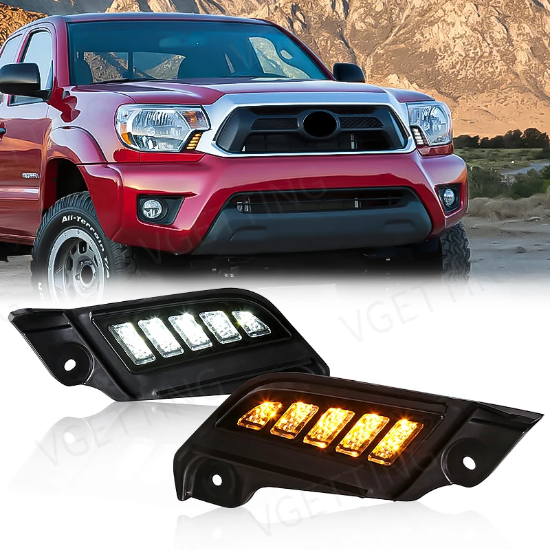 Car Accessories LED Fog Lamp DRL for Toyota Tacoma 2012 2013 2014 2015 Daytime Runnig Light Turn Signal Bumper Headlight 12V