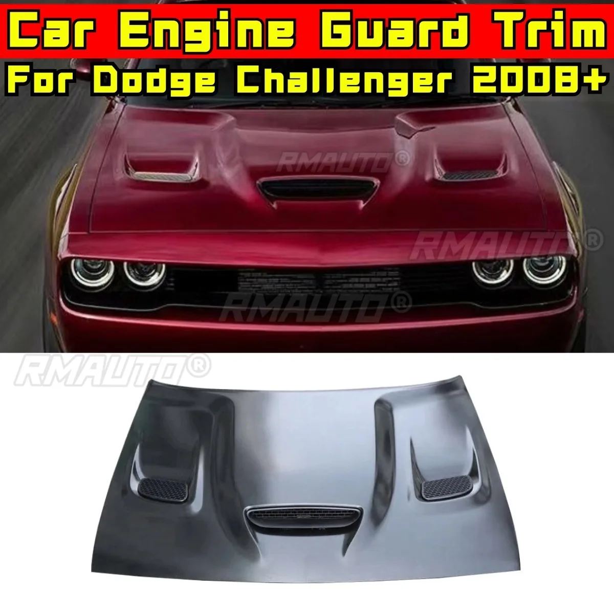

Car Cover Engine Guard Skid Plate Decorative Strips Body Kit For Dodge Challenger 2008+ Protection Plate Front Skid Plate