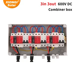Solar Photovoltaic PV Combiner Box 3-3-600V String IP65 PV Solar Surge Lightning Protection Outdoor Waterproof