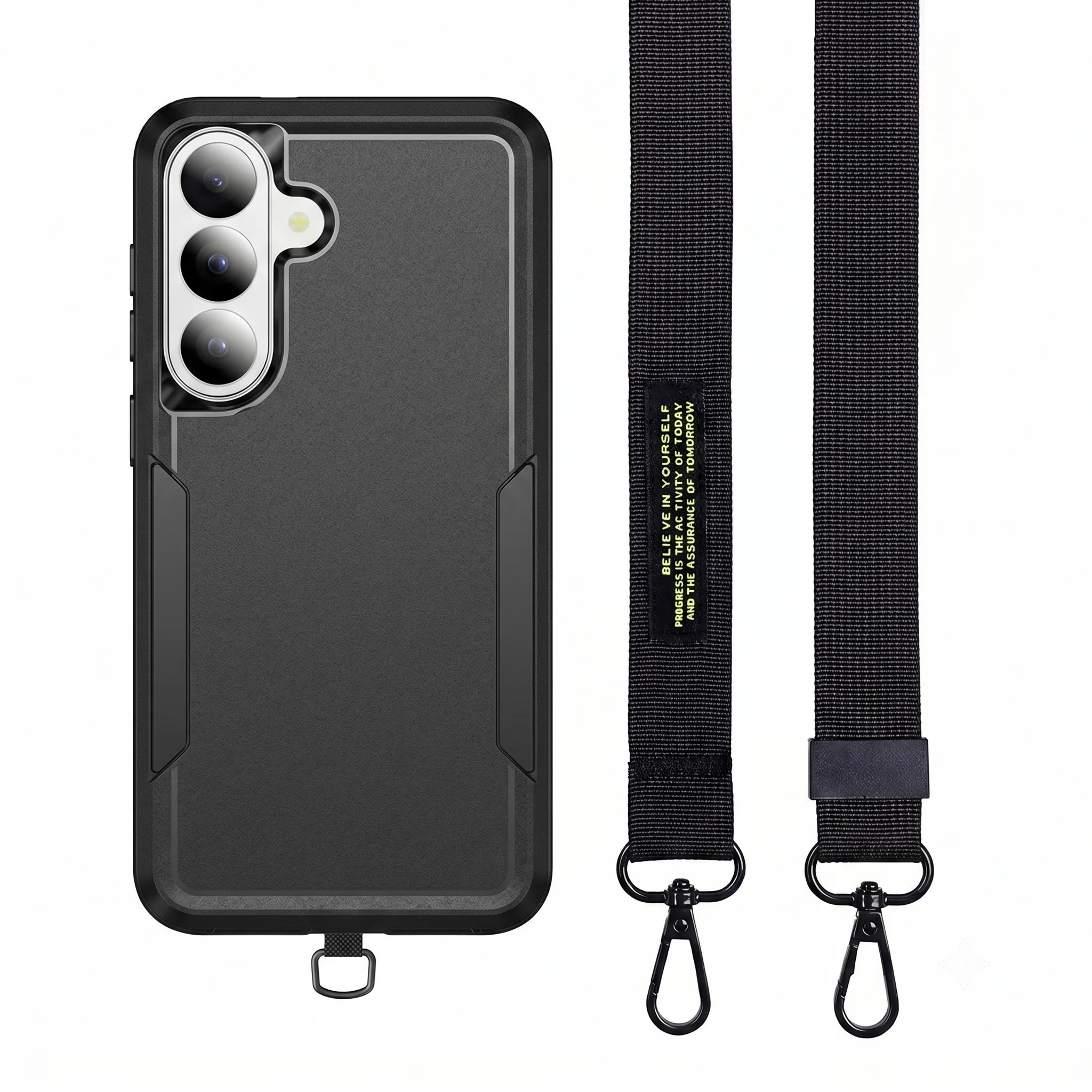 Rugged Heavy Armor PC+TPU Case for Samsung Galaxy S26 FE S25 Edge S24 S22 Plus Outdoor Crossbody Lanyard OTT-BOX Anti-drop Cover