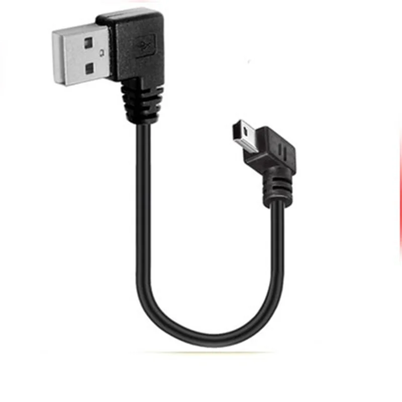 Przewód USB Mini męski 90 stopni lewy kątowy do USB męski kabel prostopadły synchronizuj dane Charge 0.2m