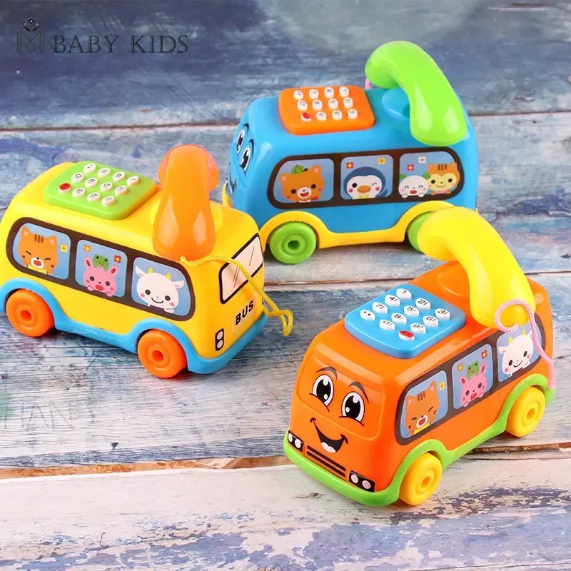 Baby Toys Music Cartoon Bus Phone Educational Developmental Kids Toy Gift Children Early Learning Exercise Baby Kids Game