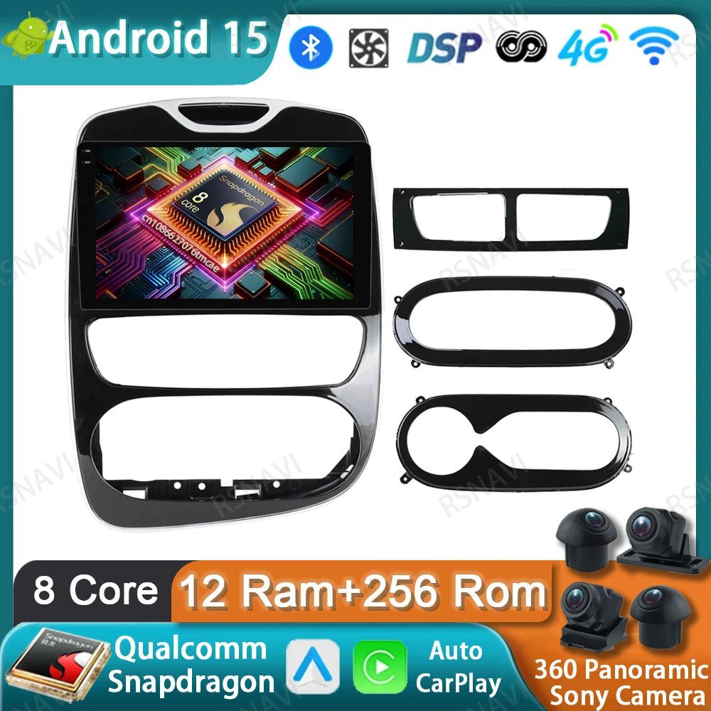 

Car Radio Android 15 For Renault Clio 4 BH98 KH98 2012 -2016 Stereo Autoradio DSP Viedo Player Wireless Carplay Auto BT DVD QLED
