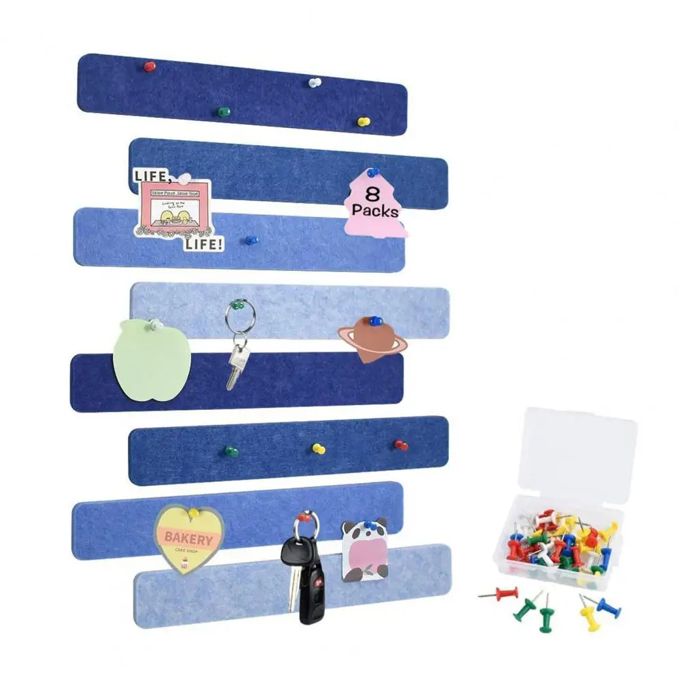 Felt Message Board Felt Message Strip Bulletin Board Set with Self Adhesive Diy Pins for Office School Home Wall Decor for Memos