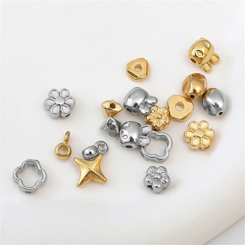 30-50pcs/lot Star Rabbit Flower Shaped Loose Spacer Beads Plastic CCB Beads for Jewelry Making DIY Earrings Bracelet Accessories