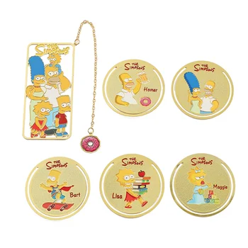 디즈니 심슨 만화 주변 북마크 수집 기념품 독서 연인 페이지 마크 선물 남성 여성을위한 문구 용품